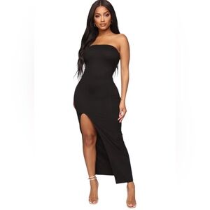 Fashion Nova Black Rayna Tube maxi Dress 1X